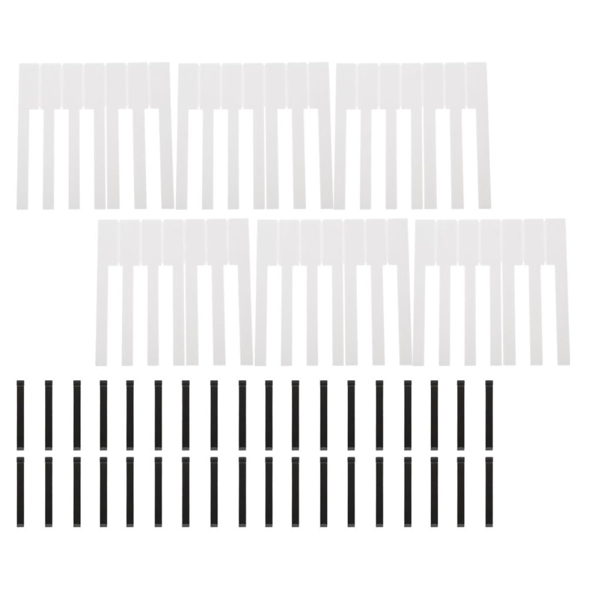 Mipcase 88 Stück Teiliges Klavier reparaturset mit Weißen und Mattschwarzen Tastenbelägen Praktisches Klavierzubehör für Professionelle und Private Tastaturreparaturen Einfach zu