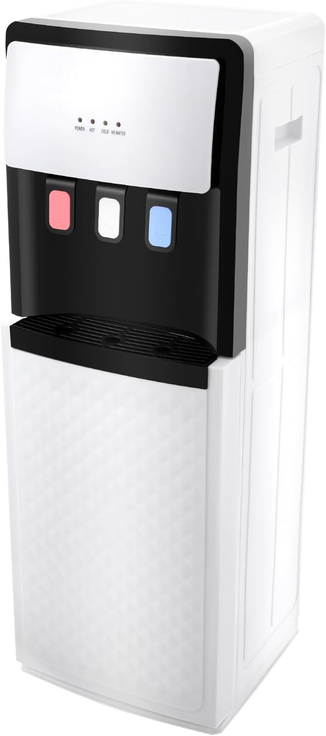 Dispensador de enfriador de agua de carga inferior para botellas de 5 galones, dispensador de agua de pie para suelo caliente y frío con 3 ajustes