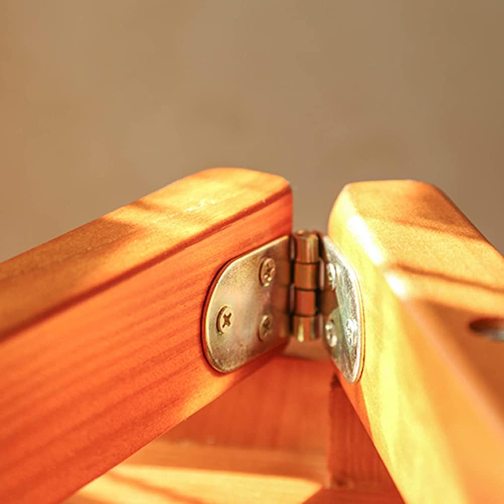 Step Ladder Home Step Stools, Folding Step Stool Wooden 3-Step Ladder Multi-Function Library Bedroom Livi (Natural R)