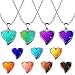 4 Pieces Heart Butterfly Mood Necklace for Women Temperature Sensing Color Changing Pendant Necklace Colorful Glitter Love Butterfly Shape Mood Necklace for Girls (Heart Style)