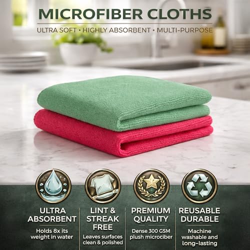 Image of Cutting EDGE 300 GSM Car Microfiber Cloth, Multicolor, 40x30 cm (Set of 2) | Material: Microfiber, 300 GSM, Small Size, Ideal for Car, Bike, Glass & Dashboard Cleaning, Soft, Lint-Free & Scratch-Free