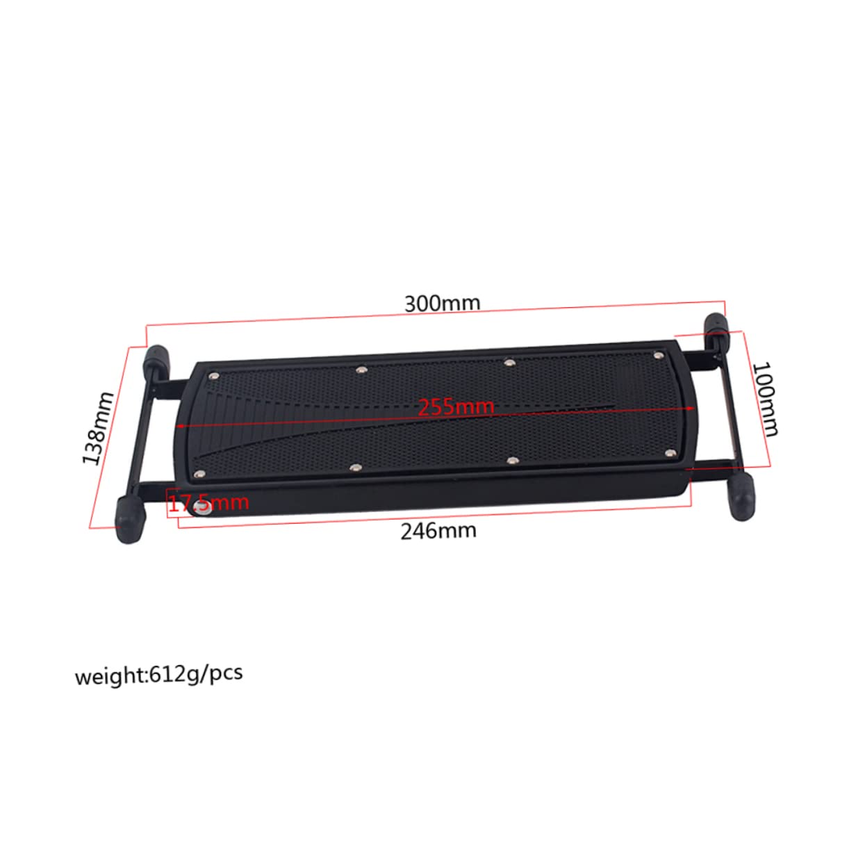 VICASKY Guitar Footstool Pedal Classic Guitar Footrest Metal Footboard Height Adjustable Anti-Slip Pad for Instrument Play (Black)