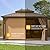 DWVO 10x12ft Hardtop Gazebo with Nettings and Curtains, Heavy Duty Double Roof Galvanized Steel Outdoor Combined of Horizontal Vertical Stripes Roof for Patio, Backyard, Deck, Lawn (Bronze)