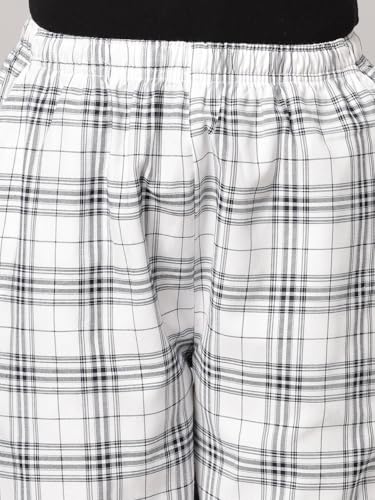 Image of KRYPTIC Women's 100% Pure Cotton Woven Pyjama | Mid Rise Relaxed Fit Full Length Nightwear Pant with Elasticated Drawstring Waistband & Side Pocket | Comfortable Lounge, Sleepwear & Casual Bottom Wear