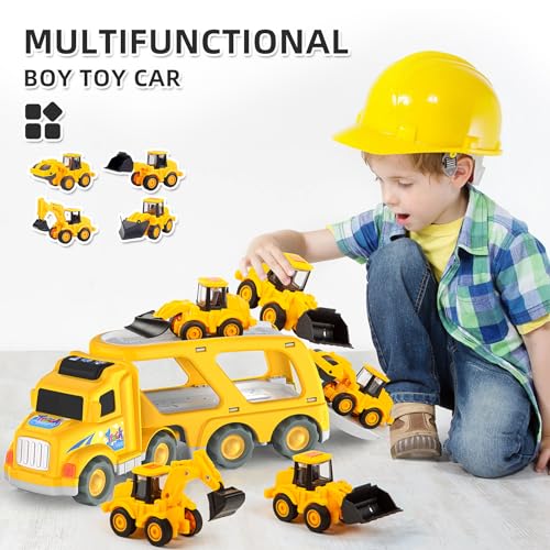 Veslier Construction Truck Toys for Boys Girls Age 3 4 5 6 Years Old,Carrier Transport Trucks for Kids 3-4 3-5 Year Old,Christmas Birthday Gift Toddler Toys. - Image 7