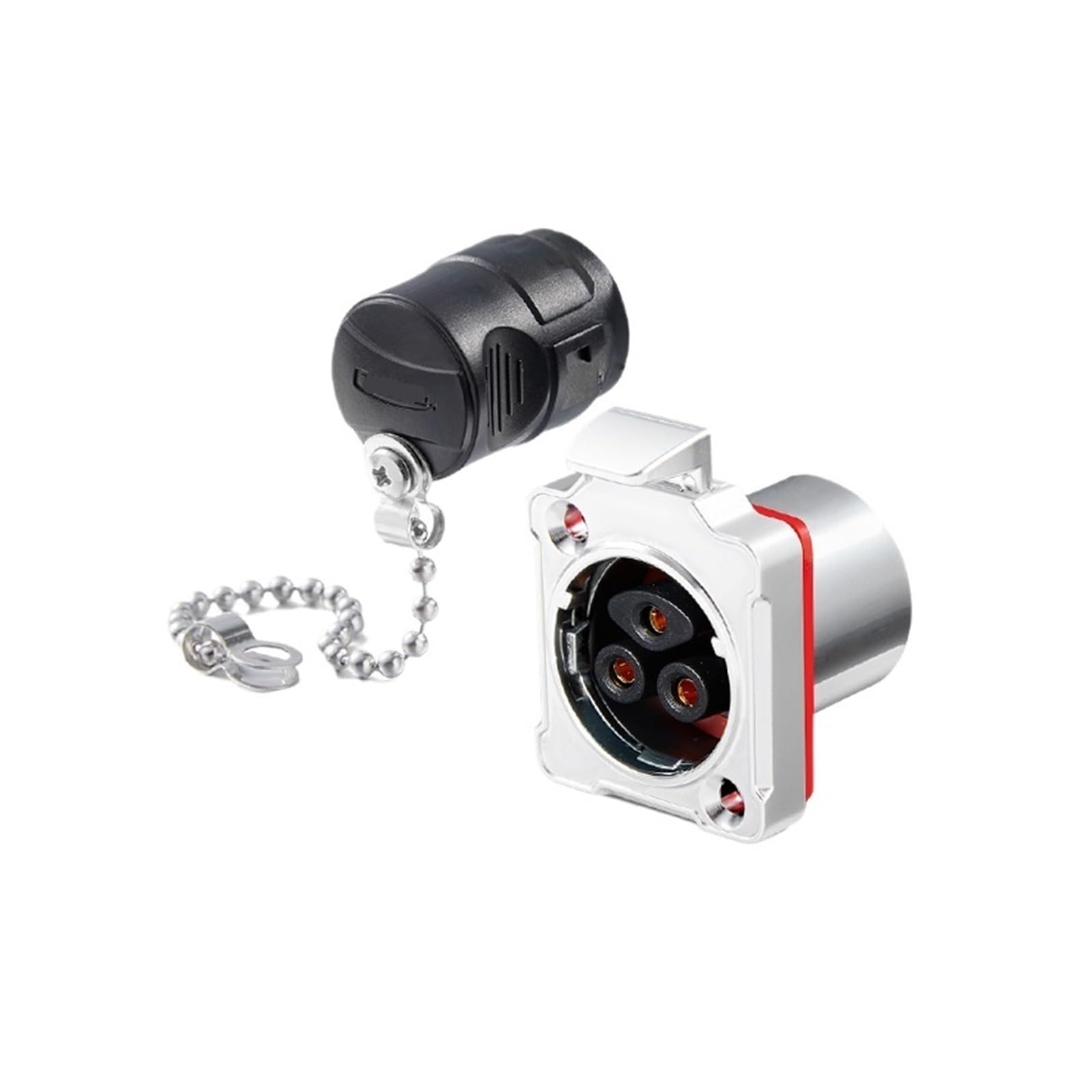 QAZXSEMUI BD24 Lock Wire 25A Aviation Plug and Socket 3-pin snap-on Power Industrial Connector(Metal female base 25A)