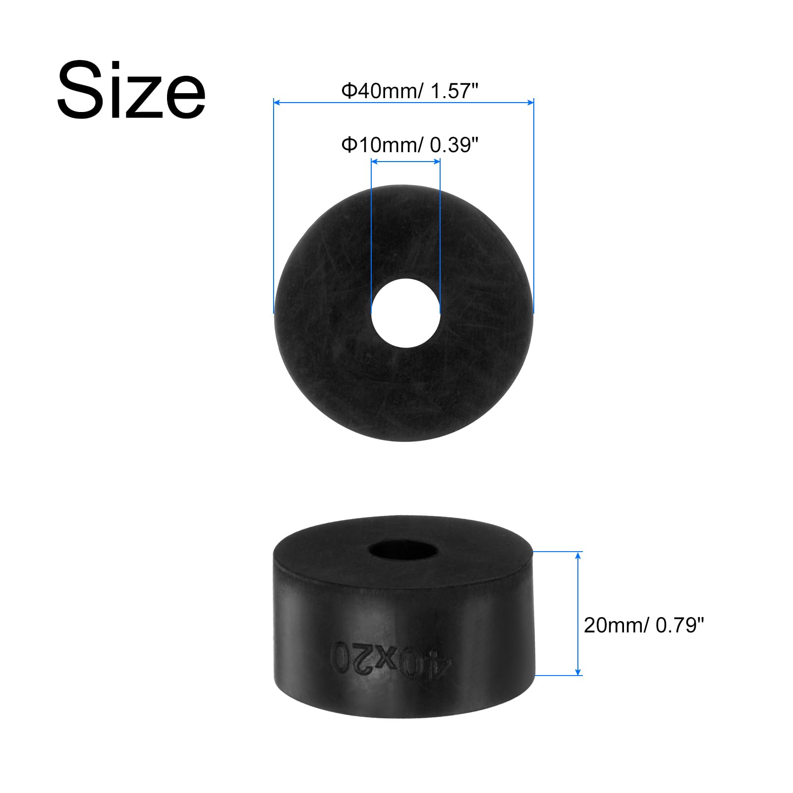 Spaziatori In Gomma QUARKZMAN 4pz - 50x10x40mm, Antivibranti, Per Auto E Casa - Foto 5