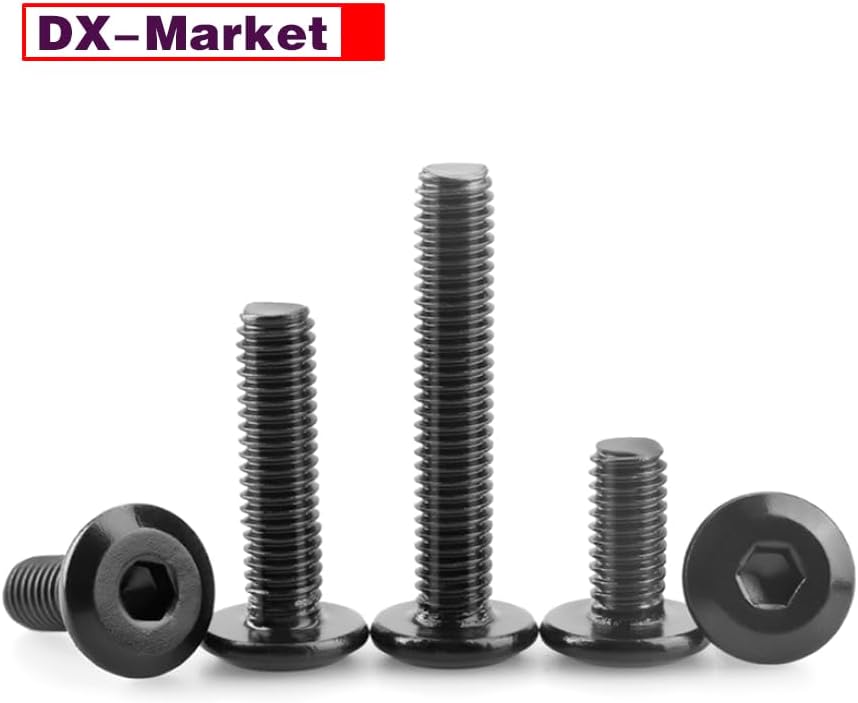 Black Surface M6 Flat Hexagon Socket Bolt,304 Stainless Steel Furniture Screw Fastener Manufacturer,A013 - (Dimensions: M8x25-20 Pieces)