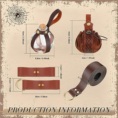 Liitrsh 11 Pcs Halloween Renaissance Medieval Leather Costume Accessories Belt PU Tied Corset Cork Potion Bottle Elf Ears4
