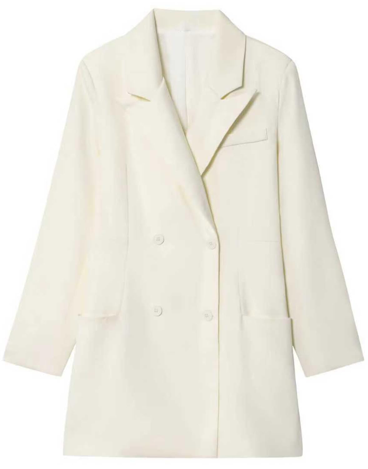 Donna Peak Risvolto Suit Blazer Doppio Petto Bottoni Smoking Cappotto per la Cerimonia Nuziale
