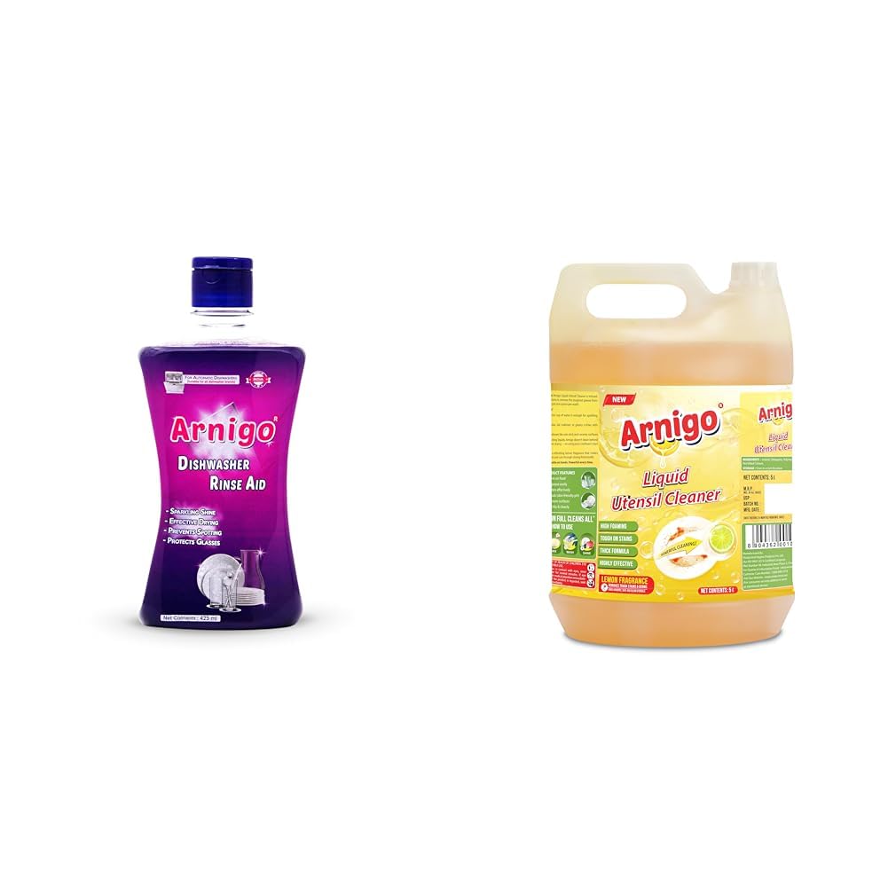 Arnigo Dishwasher Rinse Aid 425 ML Liquid - Shine and Dry | Suitable for All Brands Dishwasher Mac | Arnigo Dishwash Gel Liquid – 5 Litre Refill Can | Lemon Fragrance | Cuts Through Tough Grease | Sa-image-7