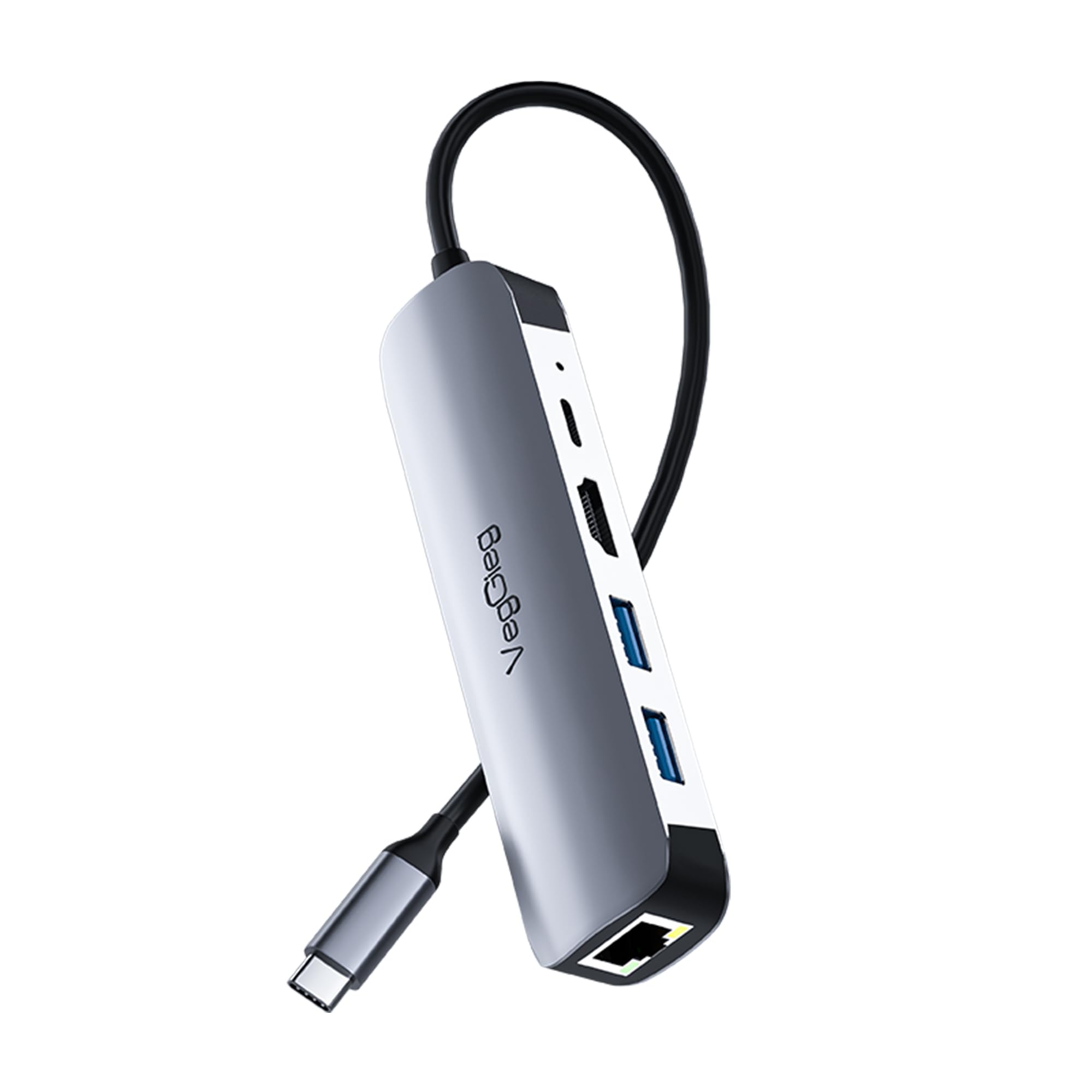 Type-C PD100W 5 Portlu 4K 30Hz HDMI 100Mbps Ethernet USB 2.0 + USB 3.0 Çoklayıcı Hub