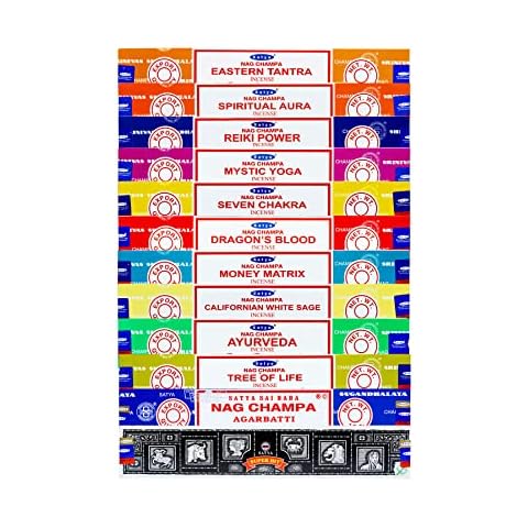 Satya Nag Champa 01202 Variety Incense Sticks Set - 12 Packs x 15 Gms Cover