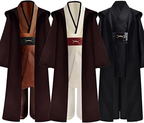 Miniatura 1 de Disfraz de túnica para niños con capucha, túnica y pantalones con cinturón, conjunto de disfraz de Halloween para niños de 6 años en adelante