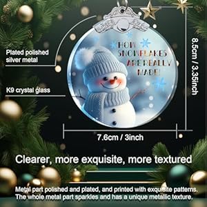 Aestas snowman christmas ornament crystal glass snowman decoration for christmas tree 3 hanging ornament  urban country home decor