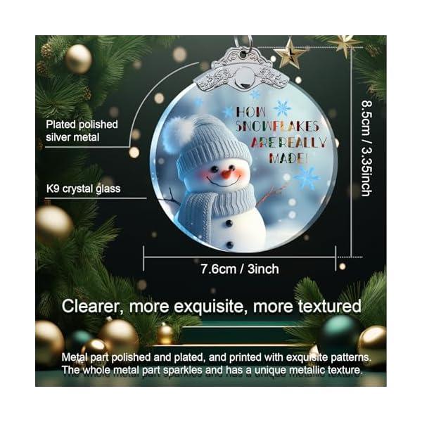 Aestas snowman christmas ornament crystal glass snowman decoration for christmas tree 3 hanging ornament  urban country home decor