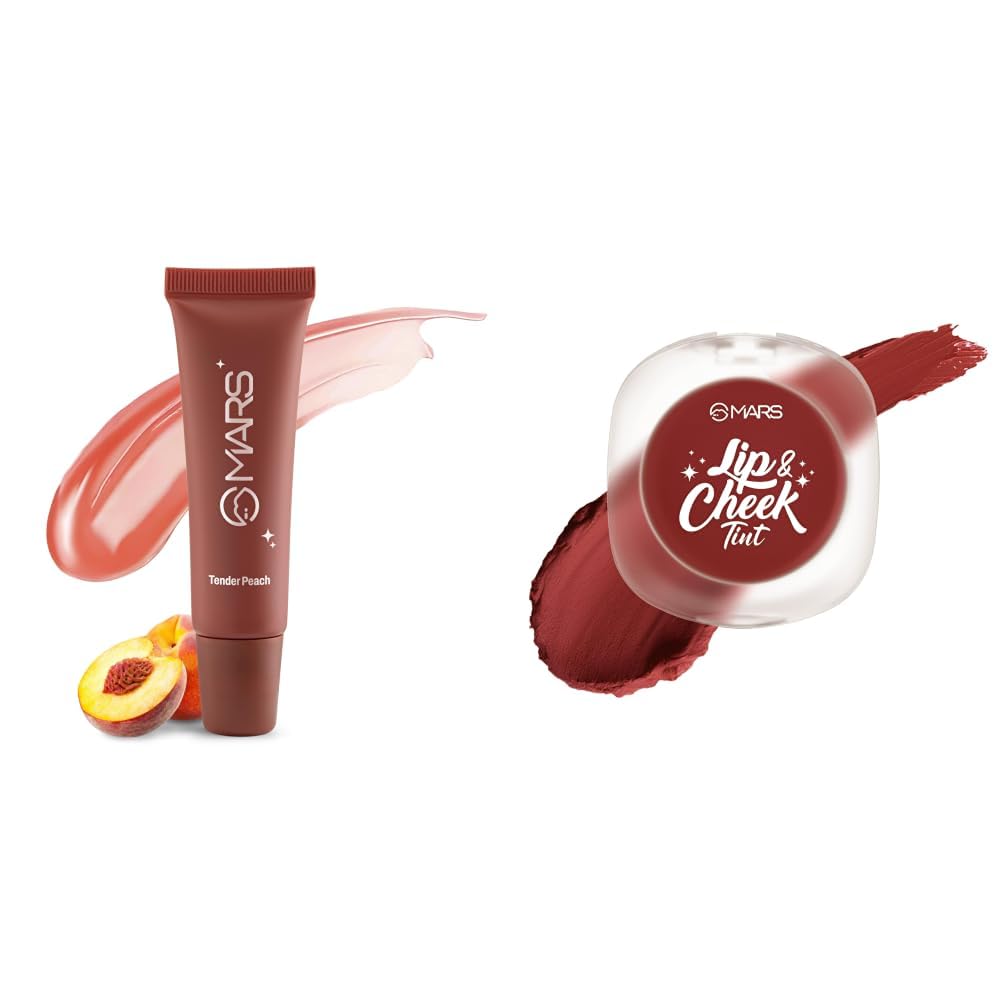 MARS Lippy Top Hydrating Lip Gel 10ml 03-TENDER PEACH MARS Lip Cheek Tint for Bold Pop Color 2.8 gm 04-Ruby Red - Protect Your Energy-picture-18