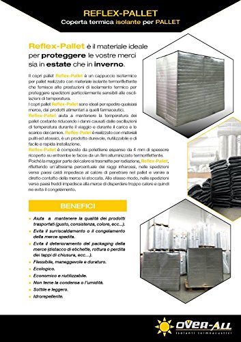 Copripallet isotermico Reflex-Pallet - isolante termico per pallet di materiali deperibili (vino, alimenti, medicinali, vernici, ecc...) (80x120xh120 cm)