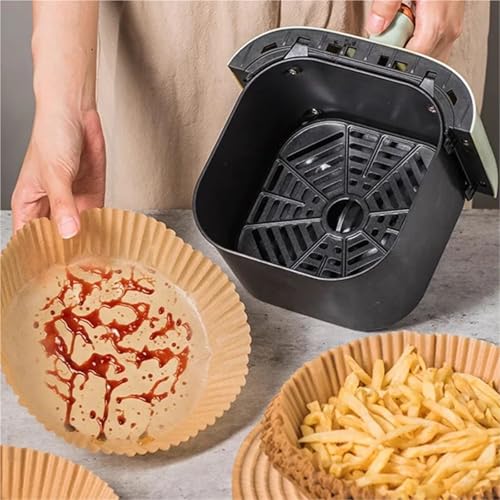 Papel desechable freidora aire 16 y 20 cm, protectores impermeables para horno 5