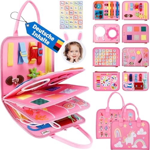 JHkim Busy Board Deutsch Montessori Spielzeug ab 1 2 3 4 Jahre, Jungen &...