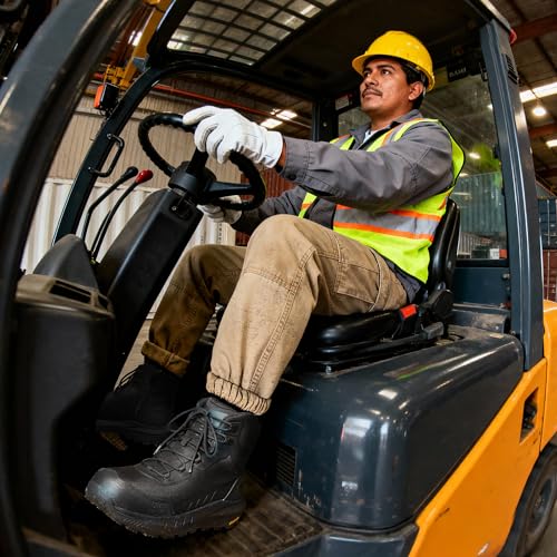 Image of NORTIV 8 Composite Toe Boots for Men ASTM F2413-24 Safety Work Boots Lightweight Anti-Fatigue Non-Slip with Zipper for Warehouse Construction, Terrascope-nano