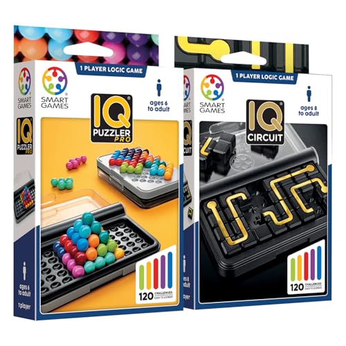 Smart Games - Iq Puzzler Pro + Iq Circuit | Geduldspiel Für Kinder Ab 6 Jahre | Logikspiele Konzentrationsspiele Ab 8 Jahre | Reisespiele Kinder