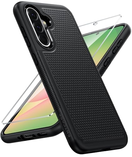 FNTCASE for Samsung Galaxy A56-5G Case: Dual Layer Protective Heavy Duty Cell Phone Cover Shockproof Rugged with Non Slip Textured Back - Military Protection Bumper Tough - 2025 6.7 inch (Black)