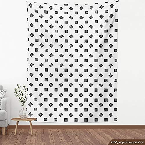 Image of Ambesonne Abstract Fabric by The Yard, Cartoon Style Xray Photo Image of a Human Chest in Continuous Pattern, Decorative Fabric for Upholstery and Home Accents, 1 Yard, White Charcoal