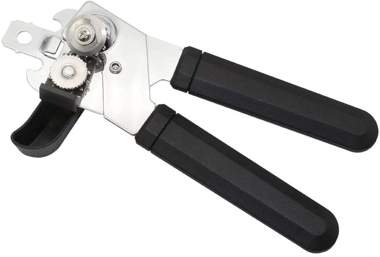 Abrelatas Potente abrebotellas Abrelatas Manual Profesional Pesado Acero inoxidable Gran perilla para facilitar el giro Abrelatas manual (Color : Black, Size : One size) (Black One Size)