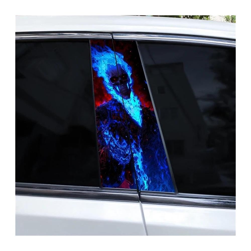 Body Parts 2pcs Car B-Pillar Decorative Stickers Horror Skeleton Decals DIY(I)