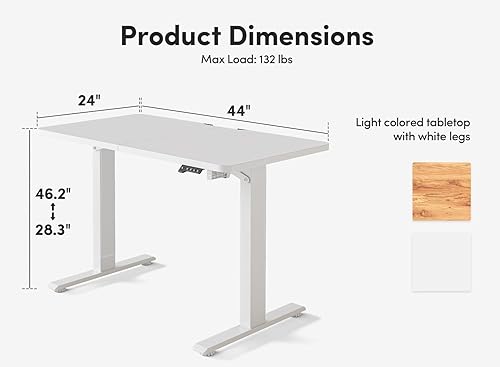 Miniatura 3 de FAMISKY Escritorio de pie con motor dual Butcher Block, Negro, Greige, Walnut