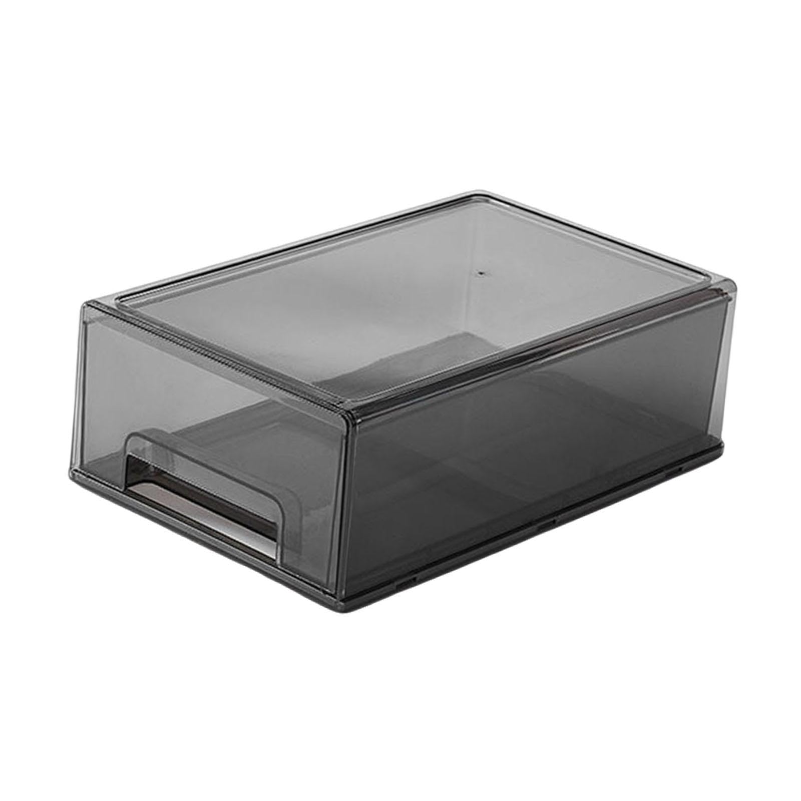 Organizador de Escritorio con Cajón, Contenedor de Almacenamiento de Escritorio, Versátil, Acrílico, Gris Claro Medio, Individual