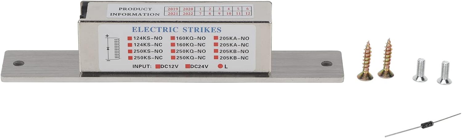 Amazon.com: 12V Cathode Lock Electric Access Control Lock Narrow Door ...