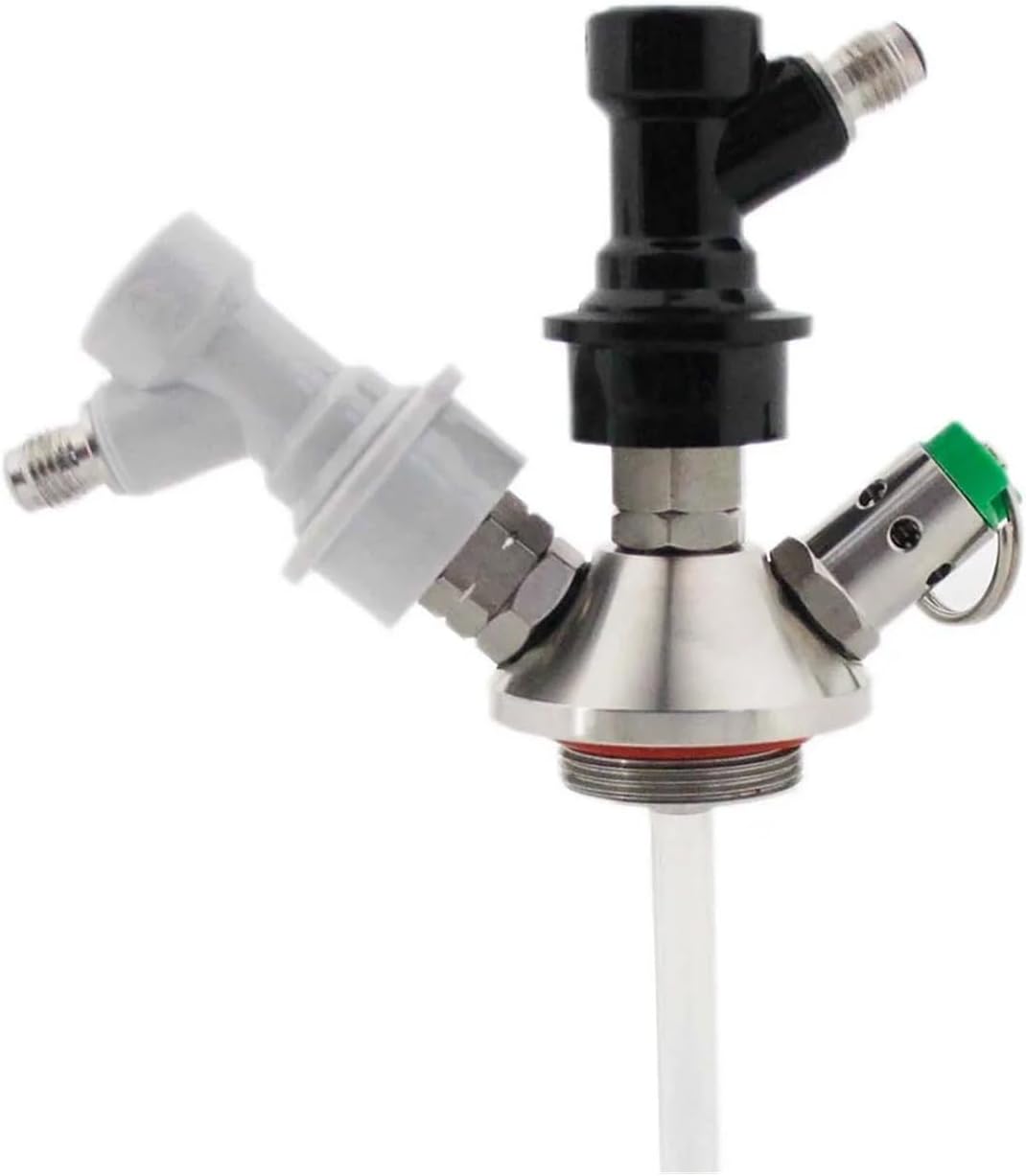 Brewing Equipment Mini Keg Ball Lock Tapping Head with 1M Silicone Hose 35/65psi PRV Fit Mini Beer Kegs Homebrew Portable Kegging System Brewing Equipment(Reg 35psi)