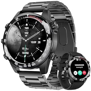 OUFUYU Smartwatch Herren 1,43″ AMOLED Always-On Display Smart Watch Fitnessuhr mit Telefonfunktion 100+ Sportmodi IP68 Wasserdicht Sportuhr mit Herzfrequenz Schlafmonitor Schrittzähler Android iOS
