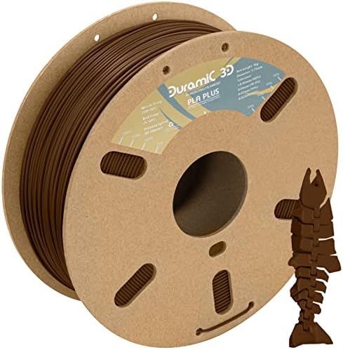 DURAMIC 3D PLA Plus Filament 1.75mm Brown 1kg, 1.75 PLA Pro 3D Printer Filament 8 Times Strength, 1kg Cardboard Spool 3D Printing Filament Dimensional Accuracy 99% +/- 0.03 mm