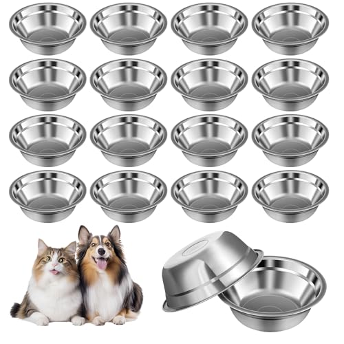 SENONAPO 16 Pcs Stainless Steel Dog Bowls Bulk