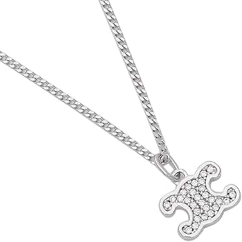 最終値下早い者勝ち　CELINE シルバー ロック型ペンダントネックレス org.jpg