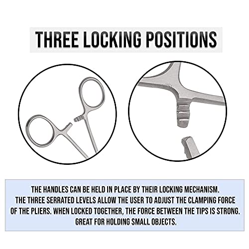 Surgical Online #ZI_1030 2 Piece Curved & Straight 8 Inch Hemostat Set, Stainless Steel Locking Tweezer Clamps - Ideal Hemostats For Nurses, Fishing Forceps thumb #1