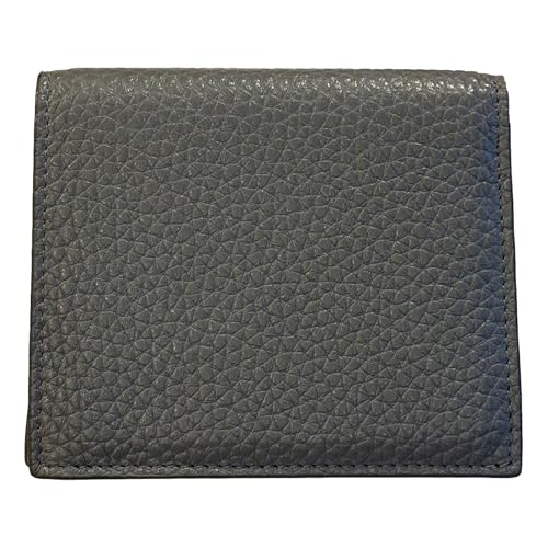 Prada Womens Marmo Marble Grey Vitello Daino Leather Silver Triangle Logo Small Bifold Wallet 2MO0043