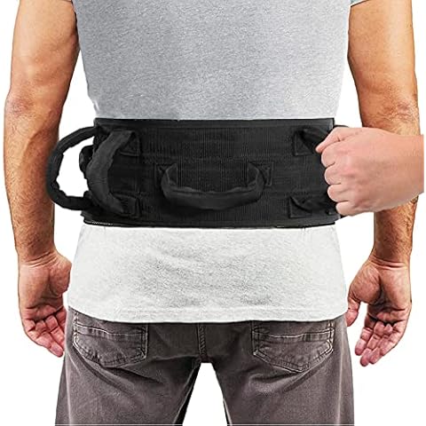 Gait Belt Transfer Belt with Handles Transfer Walking and Standing Assist Aid Quick Release Locking Mental Buckle Safety Gate Belt 55" Strap Cover