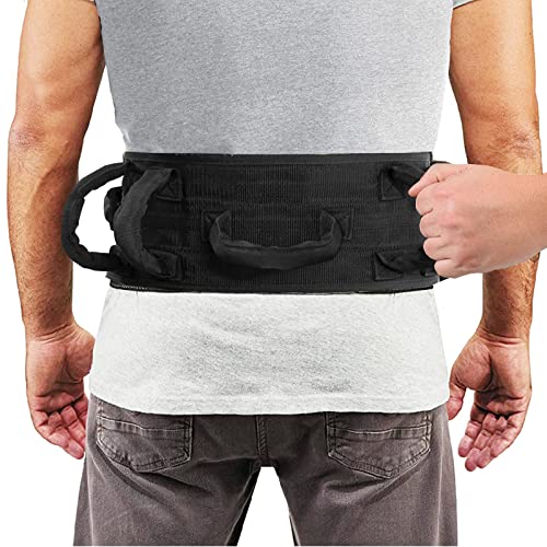 pure pro therapy belt - Gait Belt Transfer Belt with Handles Transfer Walking and Standing Assist Aid Quick Release Locking Mental Buckle Safety Gate Belt 55