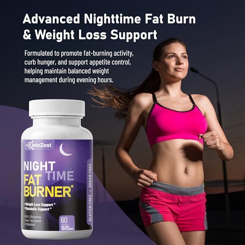 Night Time Fat Burner for Weight Loss - Metabolism Booster Nighttime Belly Fat Burn & Natural Appetite Suppressant Supplement for Men Women - Relaxation Weight Control Support Pills - Image 3