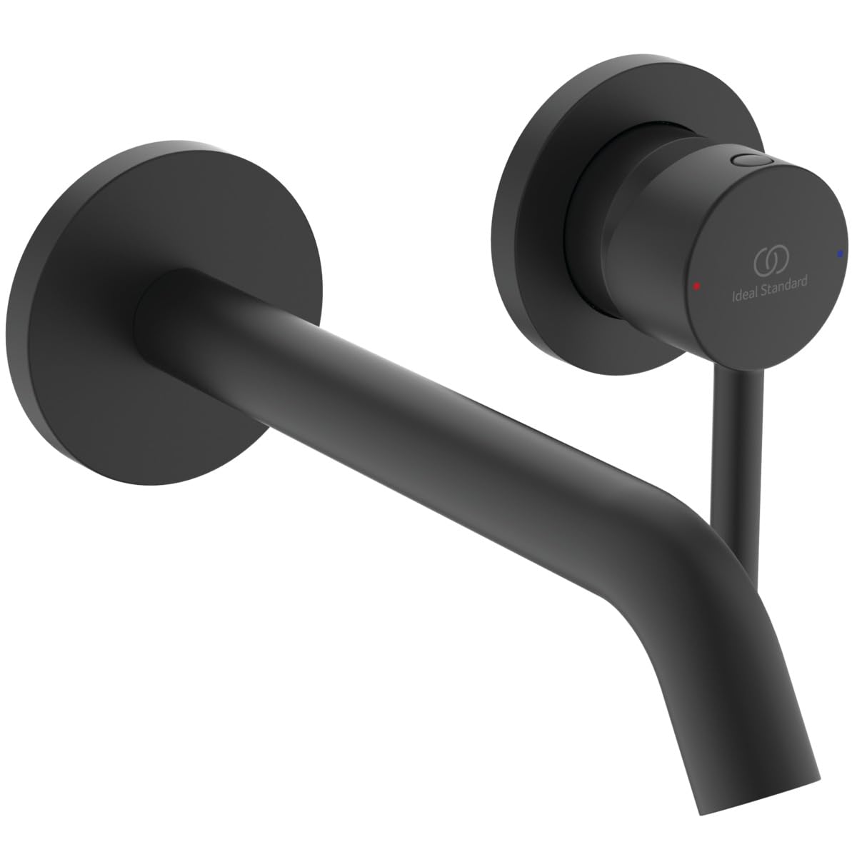 Ideal Standard – Ceraline Wand-Waschtischarmatur, Unterputz Bausatz 2 für Fertigmontage, wassersparende FirmaFlow Kartusche, Oberfläsche Silk Black (Schwarz matt)