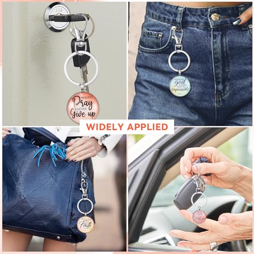 Image of Lemecima 18Pcs Christian Keychain Bulk Bible Verse Religious Keychain Scripture Quote Inspirational Gifts Supplies for Men Women
