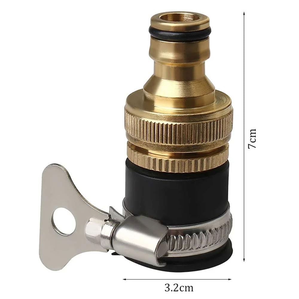 Conector de grifo de manguera, rosca de 1/2 "3/4" para jardín, conector de ajuste universal, boquilla práctica, lavadora, adaptador de grifo de cocina, latón rápido
