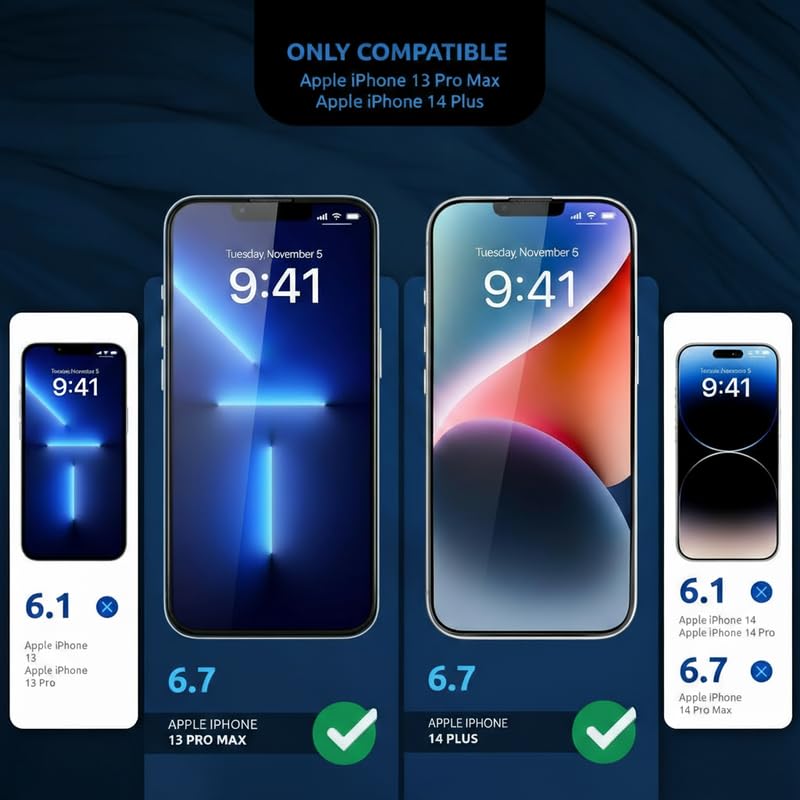 Image of OHAYO Tempered Glass Screen Protector Compatible with iPhone 14 Plus | 9H Hardness | HD Clear | Anti-Scratch | Bubble-Free Installation | Case Friendly | Fingerprint Resistant | Easy Apply