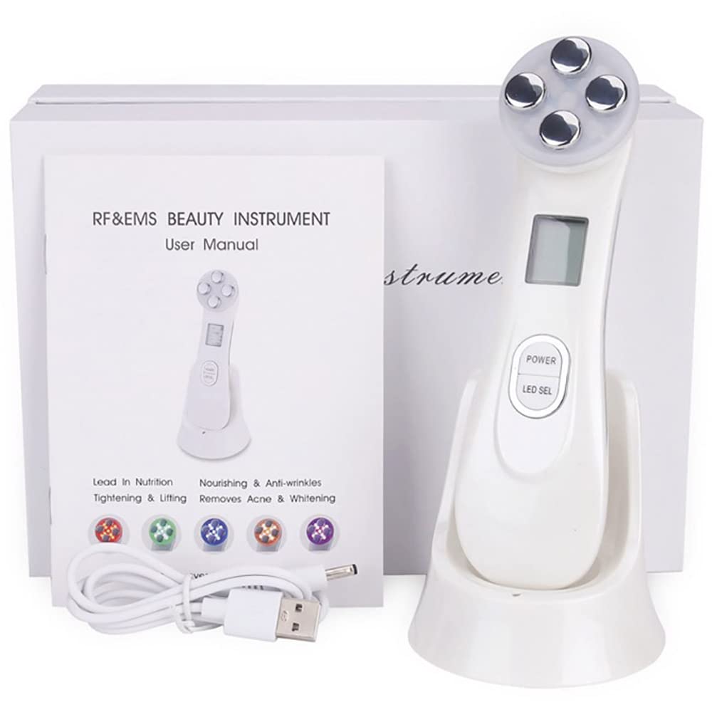 5 in 1 Face Lift Device Skin Tightening Machine, Muitifunctional Skin Care Device, RF&EMS Facial Beauty Machine for Anti-age Remove Wrinkles Lifting Face (SC166)