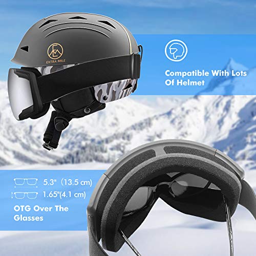 Extra Mile Maschera da Sci OTG Anti Fog, Occhiali