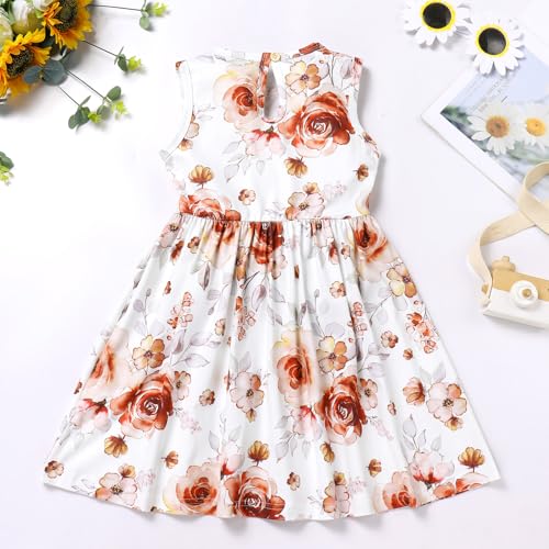 IDOPIP Toddler Baby Girls Tutu Dress Cardigan Set Floral Print Sleeveless Princess Birthday Party Dresses Summer Fall Outfits4